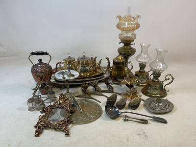 Lot 317 - A quantity of silver plate and brassware,...