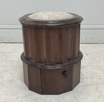 Lot 186 - A Victorian mahogany cylindrical commode, with...