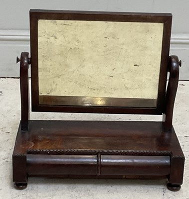 Lot 171 - A 19th century mahogany swing toilet mirror...