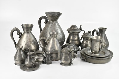 Lot 432 - A collection of 19th century and later pewter...