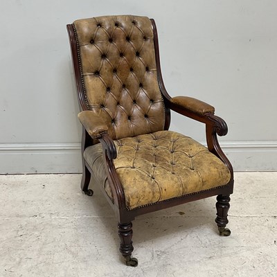 Lot 106 - A late Regency mahogany framed open sided...