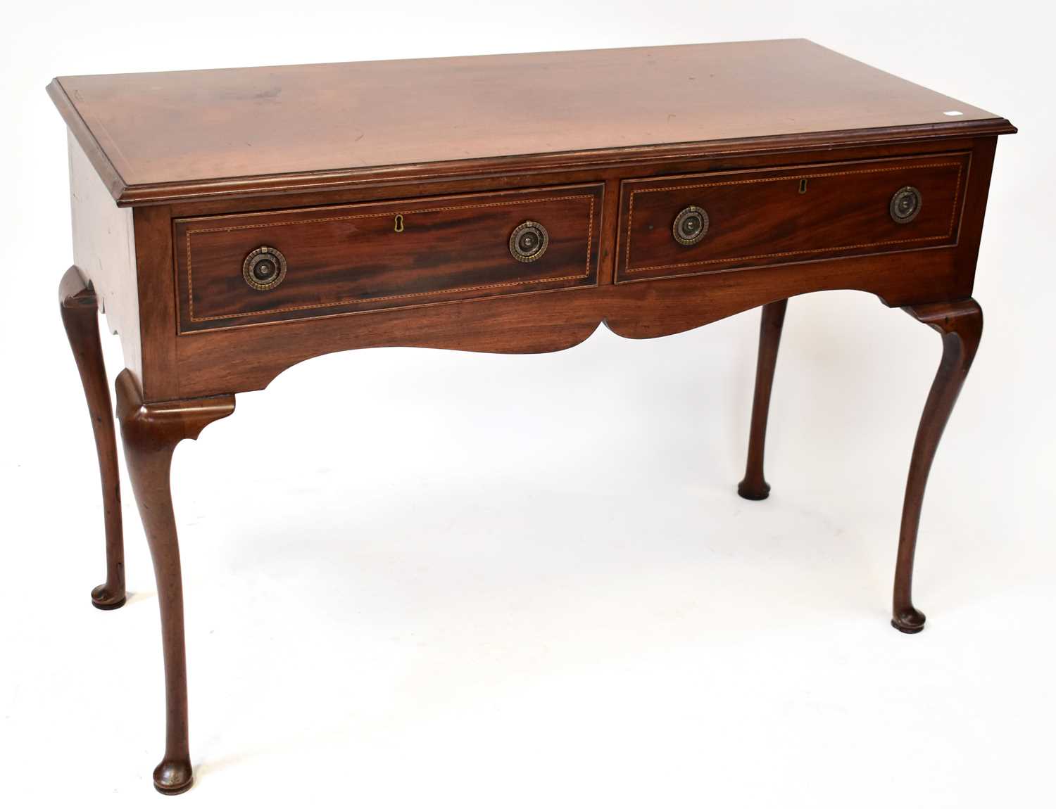 Lot 22 - An Edwardian mahogany line inlaid two-drawer...