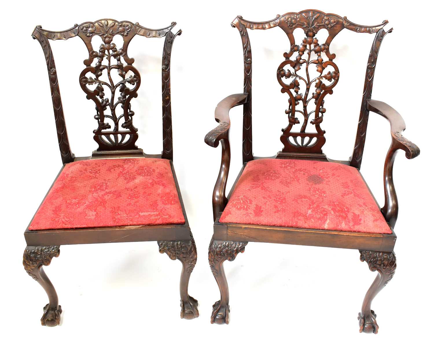 Lot 24 - A set of four ornately carved...