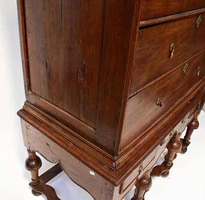 Lot 27 - A William and Mary mahogany chest on stand,...
