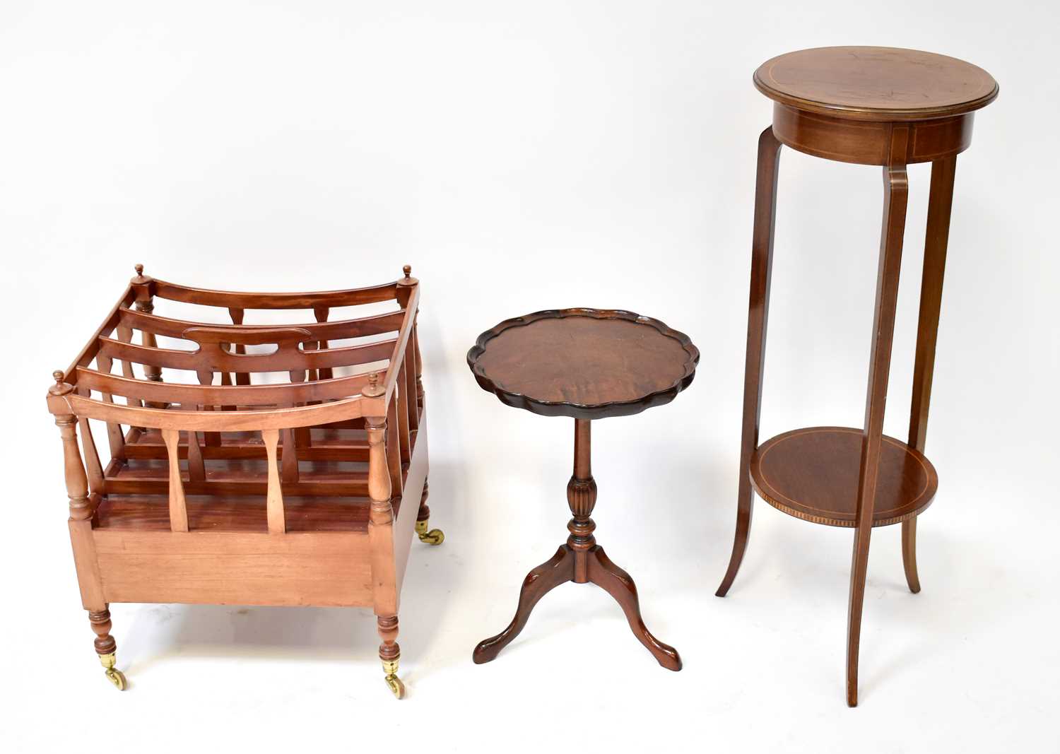 Lot 28 - An Edwardian mahogany line inlaid circular...