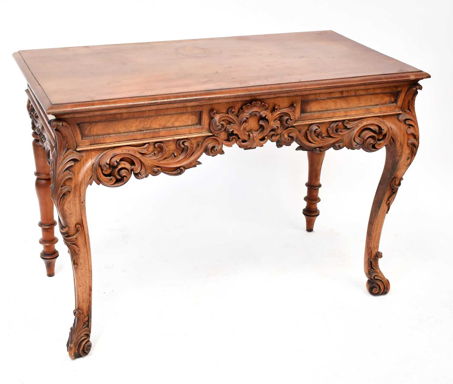Lot 30 - A mahogany rectangular side table, with carved...