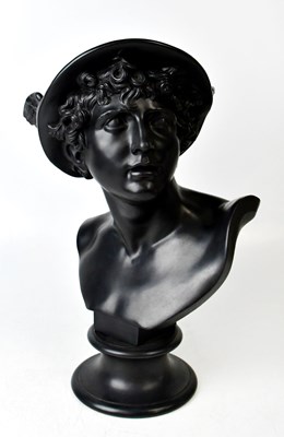 Lot 138 - WEDGWOOD; a mid-19th century black basalt bust...