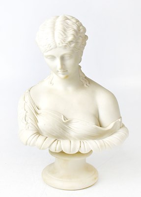 Lot 201 - A 19th century Parian ware bust of Clytie,...