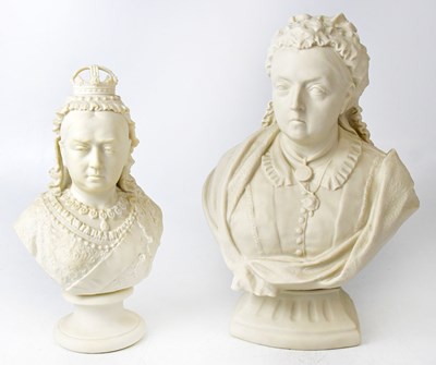 Lot 200 - COPELAND; a Parian ware bust of Victoria,...