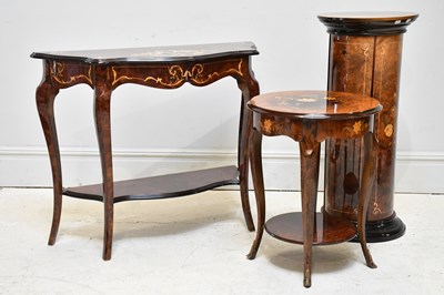 Lot 54 - A reproduction console table, height 87cm,...
