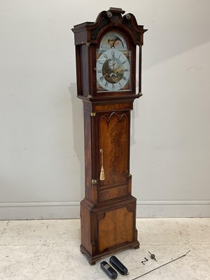 Lot 248 - A 19th century oak cased longcase clock