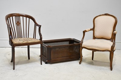 Lot 77 - A reproduction mahogany and cane planter,...