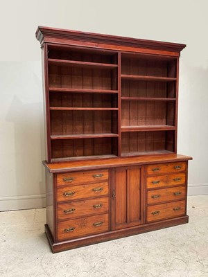 Lot 160 - A late Victorian walnut bookcase, with an...