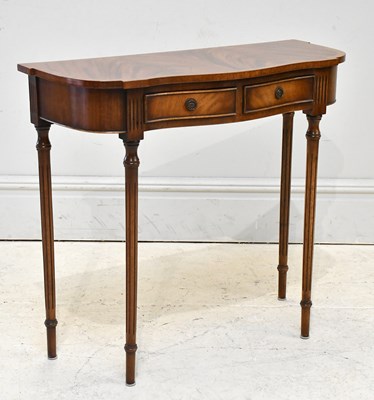 Lot 81 - A reproduction two drawer hall table, height...