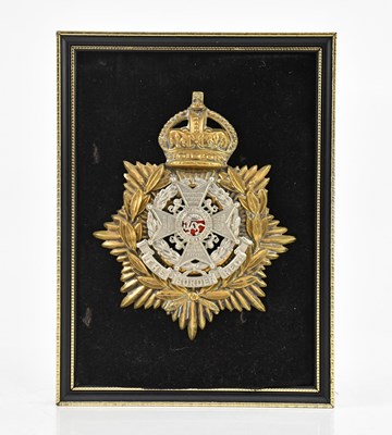 Lot 1276 - A Border Regiment helmet plate, mounted and...