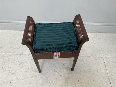 Lot 205 - A 19th century mahogany and cane seated piano...