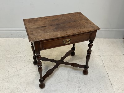 Lot 208 - A 19th century oak single drawer side table,...