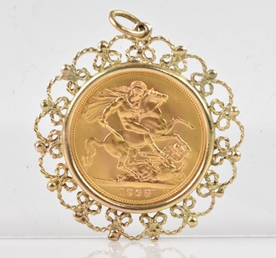 Lot 2039 - An Elizabeth II full sovereign, 1963, fitted...