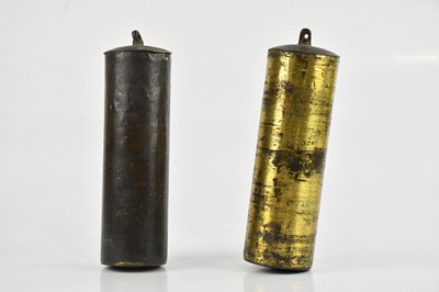 Lot 250 - A pair of period brass longcase clock weights,...