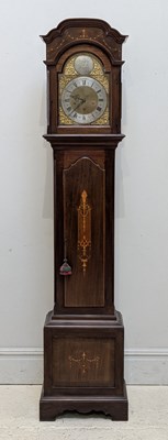 Lot 255 - A 20th century oak cased longcase clock, with...
