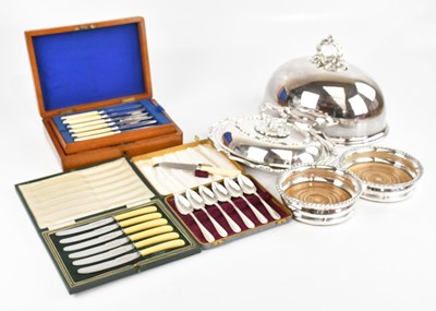 Lot 445 - A collection of electroplated items, including...