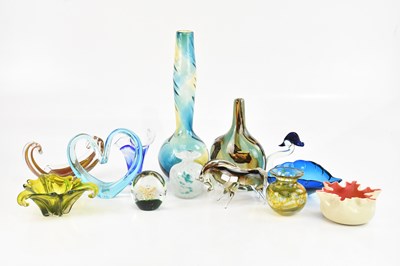 Lot 1778 - A collection of decorative and coloured glass,...