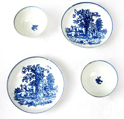 Lot 150 - LIVERPOOL HERCULANEUM; two pairs of porcelains...