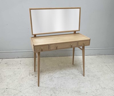 Lot 3 - ERCOL; a 'Winslow' light oak dressing table,...