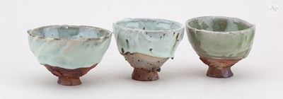 Lot 289 - DEINIOL WILLIAMS; a trio of grogged stoneware...
