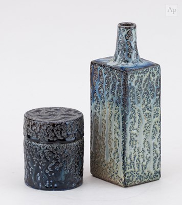 Lot 268 - DANIEL BOYLE; a square salt glazed bottle,...