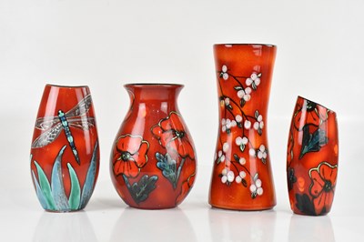 Lot 1567 - POOLE POTTERY; a group of four vases including...