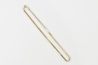 Lot 523 - A 9ct yellow gold necklace, length 35cm,...
