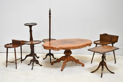 Lot 64 - Various occasional tables, standard lamp,...