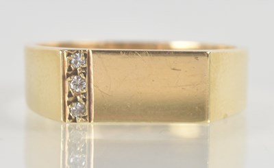 Lot 1221 - A 9ct yellow gold diamond set ring, set with...