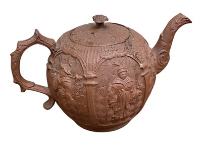 Lot 538 - An 18th century Staffordshire red ware teapot,...