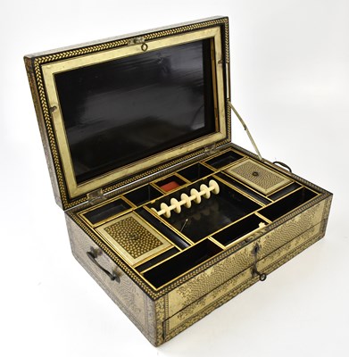 Lot 2165 - A Cantonese black and gold lacquered 19th...