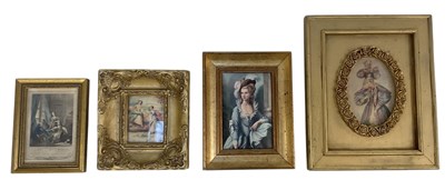 Lot 227 - A 19th century oval print of a glamorous lady,...