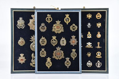 Lot 1238 - A collection of various helmet plates and...