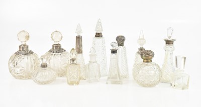 Lot 378 - Eleven Victorian and later cut glass perfume...