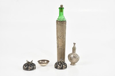 Lot 371 - An Edward VII hallmarked silver mounted green...