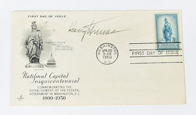 Lot 284 - HARRY TRUMAN; a first day cover dated Apr 20...