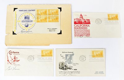 Lot 289 - EARL WARREN; four first day covers, signed by...