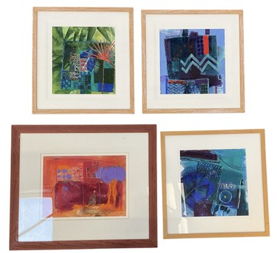 Lot 142 - LAURA REITER; a group of four signed abstract...