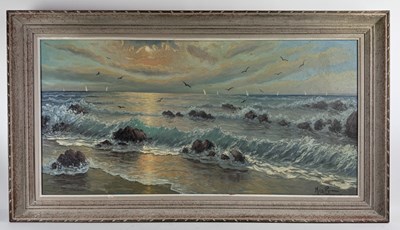Lot 143 - UNATTRIBUTED; a large modern oil on canvas,...