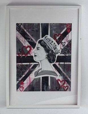 Lot 230 - UNATTRIBUTED; a modern street art oil on board,...