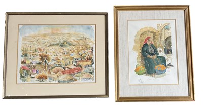 Lot 203 - GILA HOLT (1910-2004); two watercolours, a...