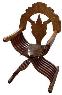 Lot 18 - An early 20th century Indian brass inlaid...