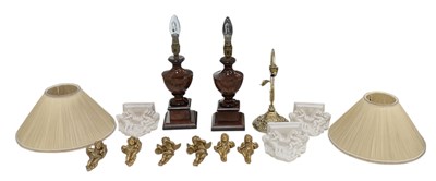 Lot 323 - A pair of modern turned wooden walnut effect...