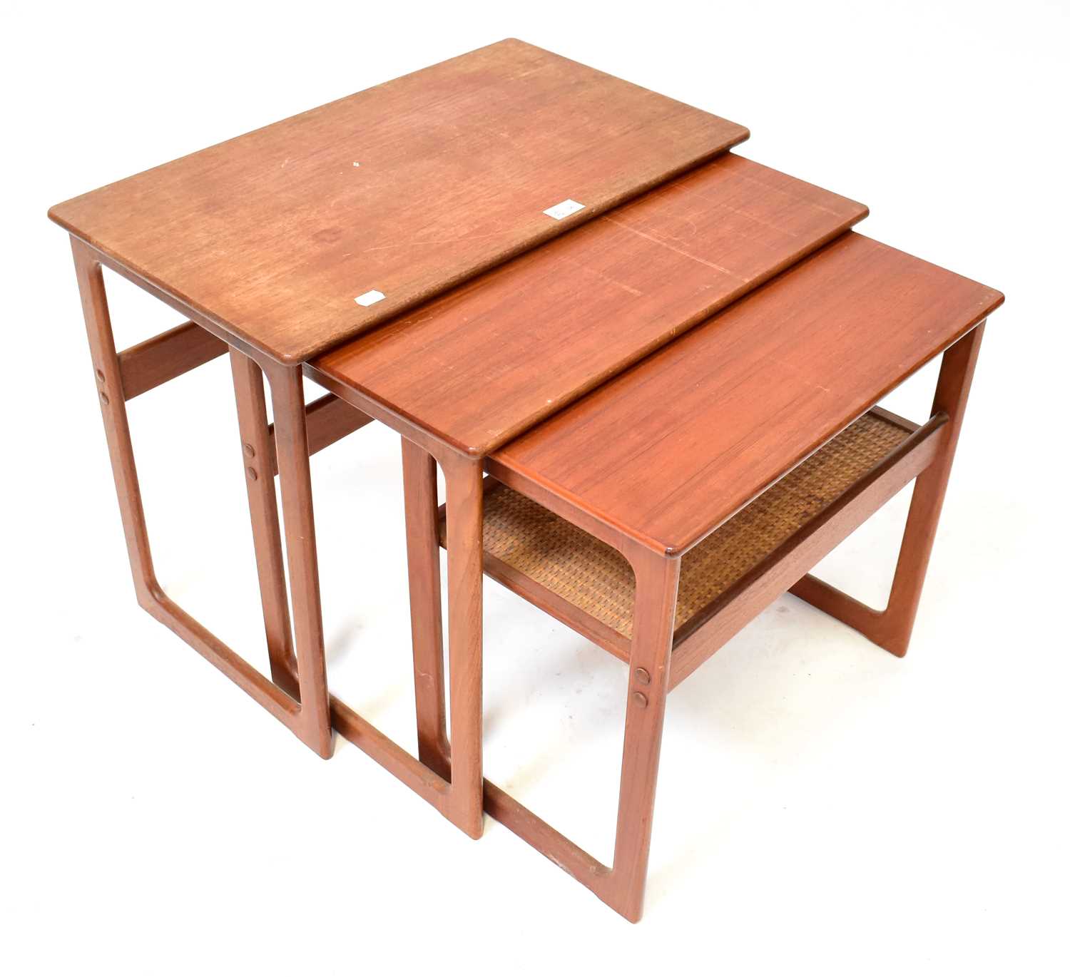 Lot 34 - SILKEBORG; a mid-century Danish teak nest of...