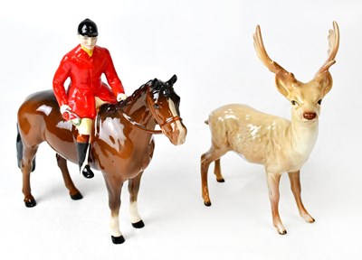 Lot 116 - BESWICK; a model of a huntsman on his horse,...